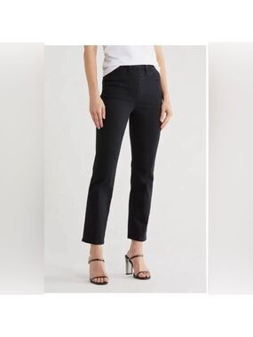 Good American Pull On Straight Leg Jeans In Black Sz Large
